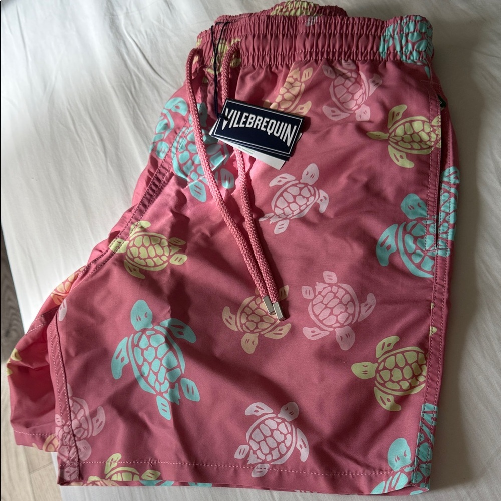 Vilebrequin Pink Turtle Print Men Shorts - Picture 7 of 9